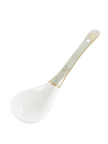 Suppenkelle 21,5 cm Löffel mit langem Griff, Schöpfkelle, Küchenbedarf, Geschirr, Schöpfkelle, Besteck, Suppenkeramik, weiß mit Aufdruck von dP3sQ8mXjN