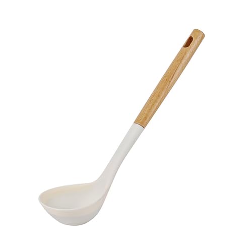 Suppenkelle Antihaft-Silikon-Schöpfkelle, tiefer Löffel, Schöpfkelle mit Holzgriff, Suppenlöffel, hitzebeständig, Küchen-Kochlöffel, Servierschaufel for Sauceneintopf von dP3sQ8mXjN