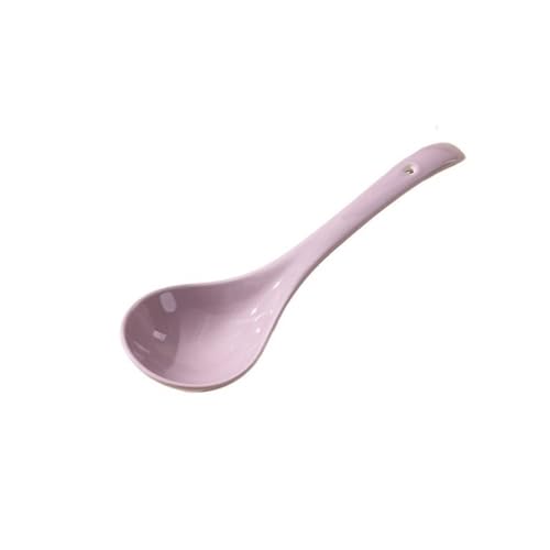 Suppenkelle Hochtemperaturbeständige Service-Keramik-Schöpfkelle for Servieren von Suppe und Eintopf, Löffel mit langem Griff und tiefem ovalem Hakendesign, spülmaschinenfest(Purple) von dP3sQ8mXjN