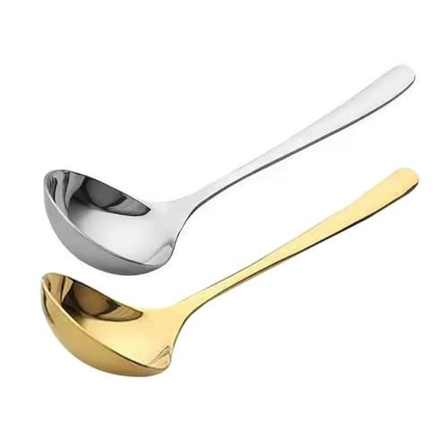 Suppenkelle Küchen-Suppenlöffel, Edelstahl, Ramen-Löffel, langer Griff, robust, großer Löffel, hochglanzpolierte Suppenlöffel von dP3sQ8mXjN