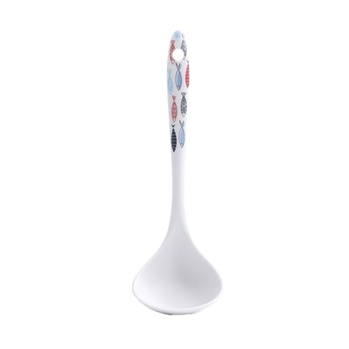 Suppenkelle Suppenkelle aus Silikon – antihaftbeschichtet, hitzebeständig, nahtlos, for Servieren von Suppen, Saucen, Teig – Ultimate, weiß(Blue) von dP3sQ8mXjN