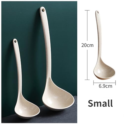 Suppenkelle Suppenkelle aus Weizenstroh, hitzebeständig, groß, antihaftbeschichtet, nahtlos, for die Küche, tiefer Servierlöffel for Kochen von Soße/Eintöpfen/Soßen(Klein) von dP3sQ8mXjN