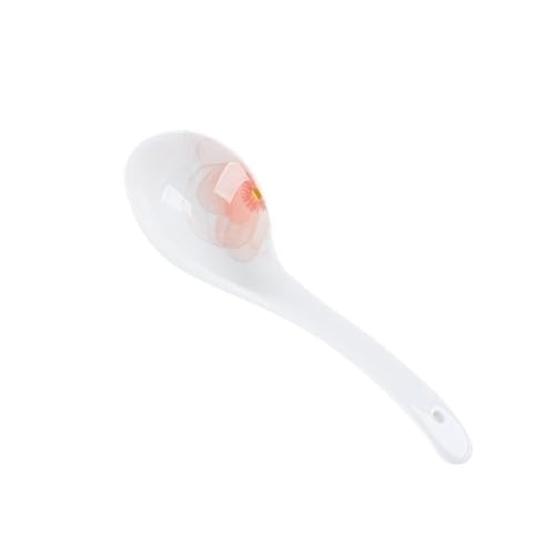 Suppenkelle Suppenlöffel aus weißer Keramik for die Küche und den Haushalt, tiefes Fassungsvermögen, Schöpfkelle aus Stahl, Unterglasurfarbe, Geschirr, langer Griff (größe : 24cm) von dP3sQ8mXjN