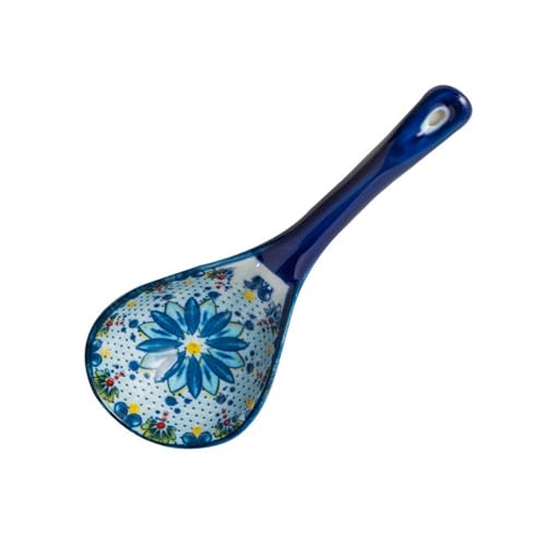 Suppenkelle für Suppe und Sauce aus traditionellem Porzellan für den Hausgebrauch aus Keramik 21,5 cm, weiß (blau) von dP3sQ8mXjN