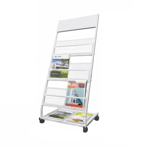 dP3sQ8mXjN Bodenstehender Zeitschriftenständer Bodenstehender Zeitungsständer, vertikale Broschürenaufbewahrung, Zeitungsaufbewahrungsständer, Büromöbel, Broschürenbuch(Weiß) von dP3sQ8mXjN