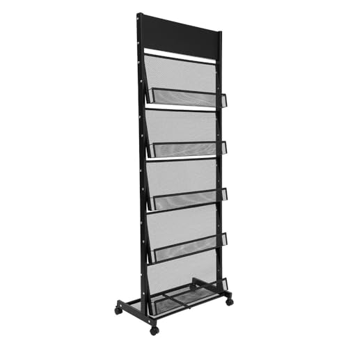 dP3sQ8mXjN Bodenstehender Zeitschriftenständer Freistehender 5-stufiger Zeitschriftenständer mit 4 Universalrädern for Messen von dP3sQ8mXjN
