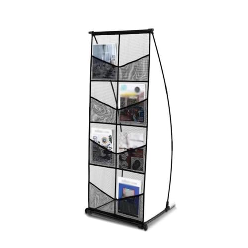 dP3sQ8mXjN Bodenstehender Zeitschriftenständer Prospektständer, 4-stufig, 8 Taschen, Netz-Literaturständer, Bodenständer for Zeitschriften, Zeitungen, Kataloge von dP3sQ8mXjN