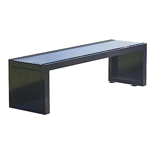 dP3sQ8mXjN Gartenmöbel 59,2/70,8 Zoll große Gartenbank ohne Rückenlehne, Parkbank aus schwarzem Metall, Sitzfläche aus Rundrohr(180x42x42cm) von dP3sQ8mXjN