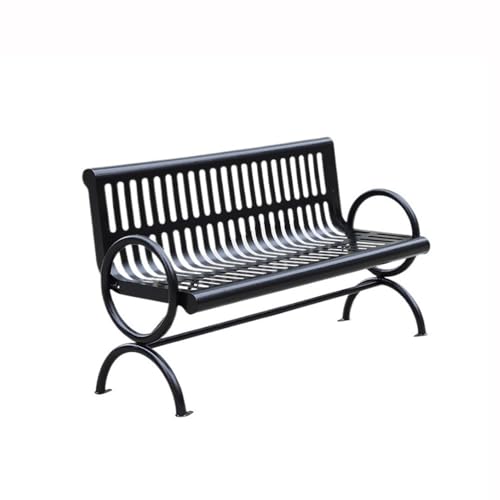 dP3sQ8mXjN Gartenmöbel Schwarze Edelstahl-Rückenlehne-Außenbank Mehrpersonen-Parkbank 1,2/1,5/1,8 Meter(Mittel) von dP3sQ8mXjN