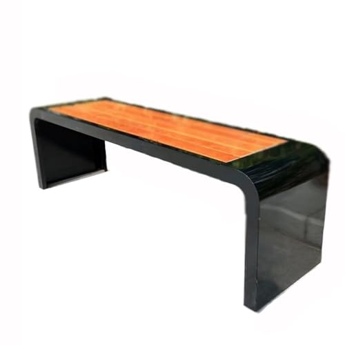 dP3sQ8mXjN Gartenmöbel Schwarzer Edelstahl-Parkstuhl, Außenbank, Sitzbank for die Terrasse, Nachbarschaft, Freizeitsitzplätze(XL) von dP3sQ8mXjN