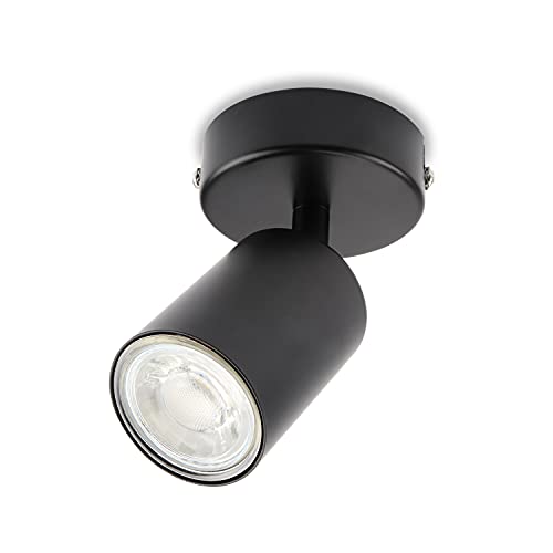 da LIGHT LED Deckenlampe 1-flammig, Dreh und Schwenkbar Deckenstrahler Spotleuchte Wandspot, GU10 (ohne Leuchenmittel) Retro/Vintage Deckenleuchte 230V Schwarz für Wohnzimmer Schlafzimmer Küchen von da LIGHT