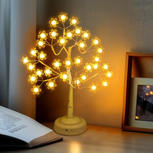 LED Baum Lichter Weihnachtsdeko, Lichterbaum USB/Batteriebetrieben, 2700K Warmweiß DIY-Baumzweig, 35 LED Baumbeleuchtung Dimmbar Innen, 8 Beleuchtungmodi Deko Wohnzimmer von da LIGHT