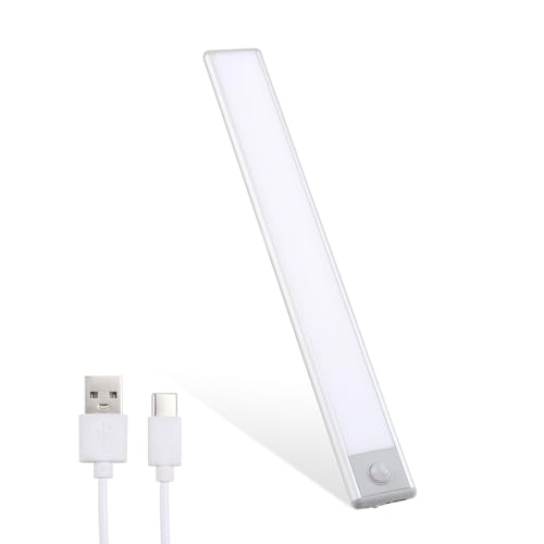 da LIGHT LED Unterbauleuchten mit Bewegungsmelder, USB Wiederaufladbar Batterie Schrankleuchten, 3000K Warmweiß Nachtlicht, 30CM Schranklicht für Schrank Küchen Treppe Schublade von da LIGHT