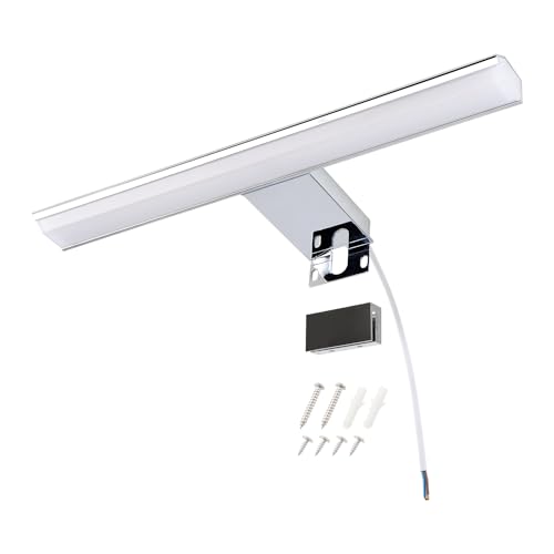 da LIGHT LED Spiegellampe 8W 580LM, Badzimmerlampe 30CM, IP44 Spritzwassergeschützt Spiegelleuchten, 4000K Neutralweiß Einfache Installation, Farbe Chrome von da LIGHT