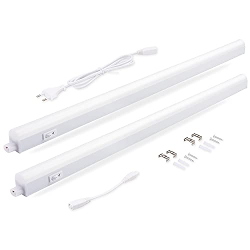 da LIGHT Led Unterbauleuchte Küche 14W 87,5cm 1250lm 4000k Neutralweiß Unterbau Lichtleiste Küchenlampe Schrankbeleuchtung Superhell Weiß für Küche Schrank Erweiterbar durch Stecksystem (2 Stück) von da LIGHT