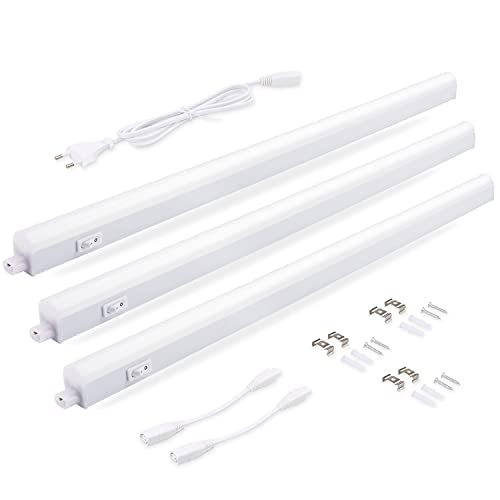 da LIGHT Led Unterbauleuchte Küche 14W 87,5cm 1250lm 4000k Neutralweiß Unterbau Lichtleiste Küchenlampe Schrankbeleuchtung Superhell Weiß für Küche Schrank Erweiterbar durch Stecksystem (3 Stück) von da LIGHT