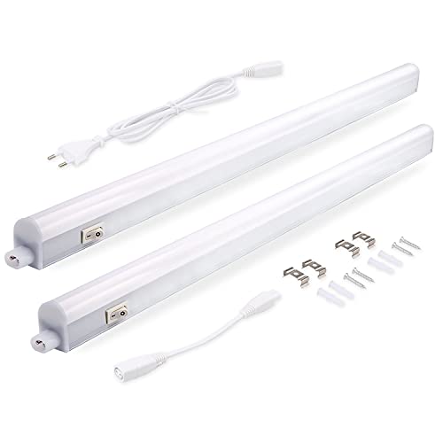 da LIGHT Led Unterbauleuchte Küche 8W 57,5cm 750lm 4000k Neutralweiß Unterbau Lichtleiste Küchenlampe Schrankbeleuchtung Superhell Weiß für Küche Schrank Erweiterbar durch Stecksystem (2 Stück) von da LIGHT