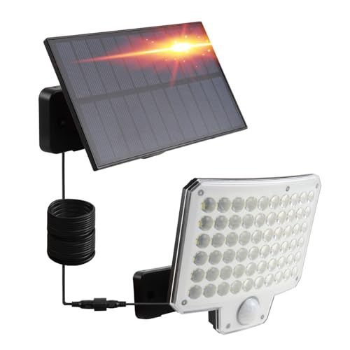 da LIGHT Solarlampen für Außen, 240 LEDs Solarleuchten Superhelle, IP65 Wasserdicht Solar Wandleuchte mit Bewegungsmelder, Garten Sicherheitswandleuchte mit 5m Kabel von da LIGHT