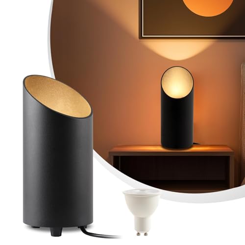 da LIGHT Uplight Spot Schwarz, Led Bodenstrahler Mit Fußschalter, Indirekte Beleuchtung Innen Wohnzimmer, 3 Farbtemperaturen Bodenleuchte, Led Gu10 Lampe, 6W 700lm von da LIGHT