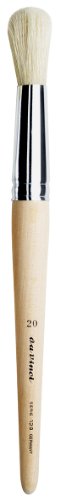 da Vinci Student Serie 128 Malerpinsel, rund, weiße chinesische Borsten, kurz, Schlichter Holzgriff, Größe 20 von DA VINCI