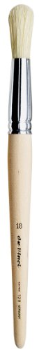 da Vinci Student Serie 128 Malpinsel, rund, weiße chinesische Borsten mit kurzem schlichtem Holzgriff, Größe 18 von DA VINCI