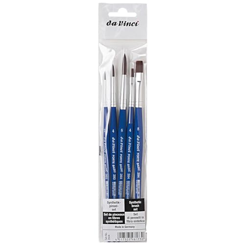 Da Vinci Pinselset mit 5 FORTE Basic rund und flach, Blau von da Vinci