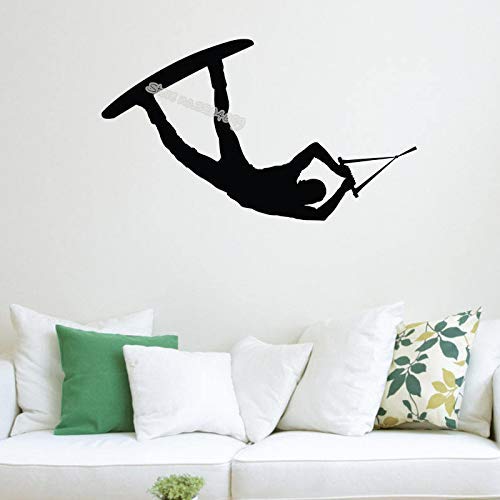 Wakeboard Junge Wandaufkleber Coole Wakeboarder Athlet Extreme Sport Vinyl Aufkleber Sport Room Decor Tapete Kinderzimmer Wandbild E 73X42 Cm von daasg