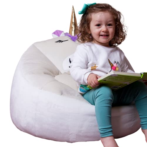 Elephant Living - Kindersitzsack Stella das Einhorn - Hochwertiger Kinder Sitzsack fürs Spiel- oder Kinderzimmer - aus superweichem Samtmaterial gefertigt ist Stella das bequemste Einhorn im Land! von daazoo