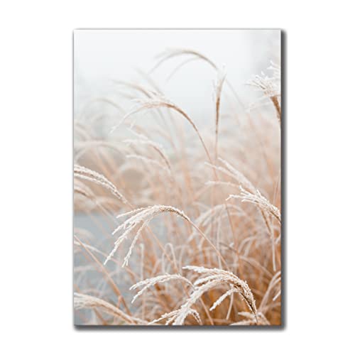 Leinwandbild Grasses II 70 x 100 cm | Bild auf Leinwand im Hochformat in sanften monochromen Farben | Gras Feld Wiese Natur Blumen Trockenblumen | Wohnzimmer Schlafzimmer Flur | Deko Home Einrichtung von daazoo