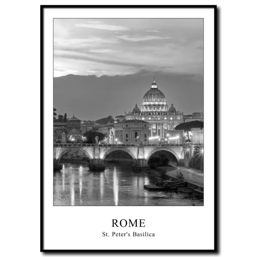 daazoo Gerahmtes Bild Petersdom | Wandbild Rahmenbild | Fluss Tiber in Rom mit Blick auf den Vatikan und den Petersdom | Bild schwarz weiß mit Rahmen schwarzweiss | 50 x 70 cm daazoo Gerahmtes Bild Petersdom | Wandbild Rahmenbild | Fluss Tiber in Rom mit Blick auf den Vatikan und den Petersdom | Bild schwarz weiß mit Rahmen schwarzweiss | 50 x 70 cm von daazoo