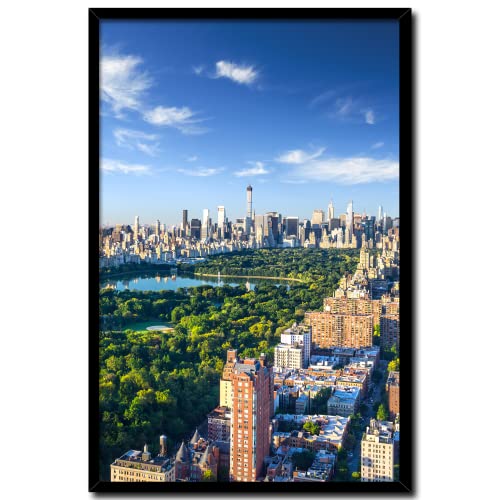 daazoo Wandbild New York Central Park | 20 x 30 cm Hochformat | Bild mit Rahmen | Einrichtung Poster Dekoration City klein Skyline | Wohnzimmer Schlafzimmer Flur von daazoo