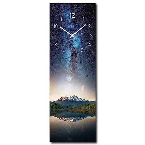 daazoo Wanduhr Milky Way 20 x 60 cm (OHNE TICKGERÄUSCHE) – Glasuhr inklusive Wandaufhängung – Lautlose Uhr Made in EU für Wohnzimmer, Esszimmer, Flur oder Schlafzimmer – einfache Montage von daazoo