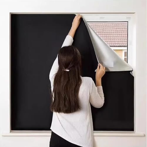 Fenster Verdunkelung 100% lichtundurchlässig,Blackout Roller Blind, No Drilling, Portable Roof Window Blackout Fabric,Sun Protection Curtains with Thermal Insulation Layer von dabin007