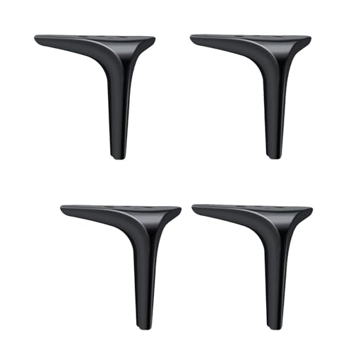 dabin007 4er-Pack Möbelbeine aus Metall,Ersatzfüße aus Karbonstahl für Sofa, Dreieck Stützfüße Ersatz Schrankfüsse,Tisch,Schrank,DIY, Nachttisch, Bett, Stuhl, inklusive Schrauben von dabin007