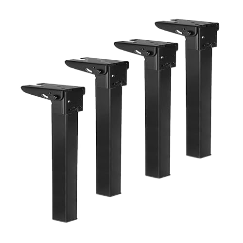 dabin007 Klappbar Tischbeine Eckig,4 Stück Klapptischbein Faltbare Tischfüße für Esstisch DIY Möbelfüße Tischfüß,mit Bodenschoner und Schrauben,Möbelbeine für Schreibtisch Esstisch Couchtisch von dabin007