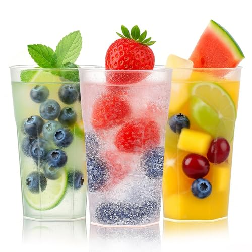 dabinzhijia 50 Stück Partybecher Set, Plastikbecher 0,4l, Mehrwegbecher Plastikbecher, Bruchsichere Polypropylen Trinkbecher, Mehrwegbecher für Getränkepartys, Geburtstag, Hochzeit von dabinzhijia