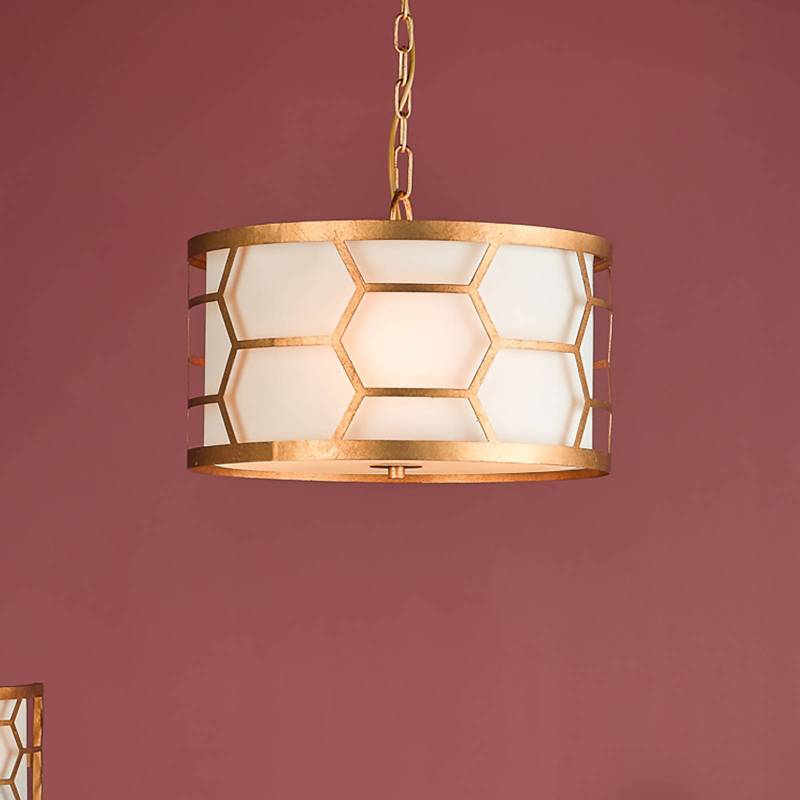 Hängeleuchte Epstein in Gold und Elfenbein, Ø 40cm von där lighting