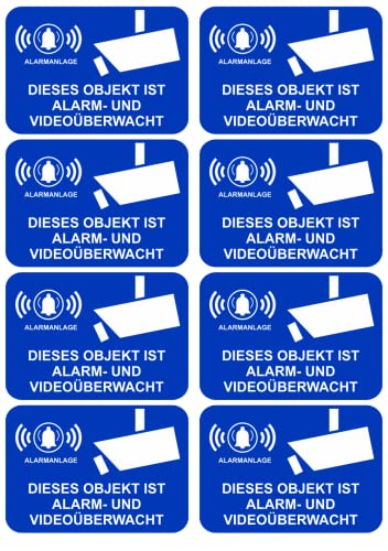 8 x Aufkleber - Alarmgesichert Videoüberwachung - 7x5 cm Aufkleber - Sticker Einbruchschutz Alarmanlage Warnschild - Hinweisschild selbstklebend Premium Qualität Sticker AD08 8 x Aufkleber - Alarmgesichert Videoüberwachung - 7x5 cm Aufkleber - Sticker Einbruchschutz Alarmanlage Warnschild - Hinweisschild selbstklebend Premium Qualität Sticker AD08 von daged