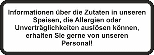 Allergie Hinweis 2x Aufkleber 17x6 cm Allergenkennzeichnung selbstklebend Cafe Resturant mit UV Schutz für Außenbereich Innenbereich - T-49 Mehrfarbig Allergie Hinweis 2x Aufkleber 17x6 cm Allergenkennzeichnung selbstklebend Cafe Resturant mit UV Schutz für Außenbereich Innenbereich - T-49 Mehrfarbig von daged