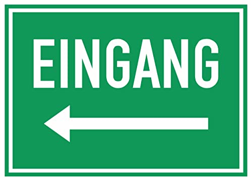 Aufkleber Eingang 22x16 cm Pfeil nach Links Gebäudekennzeichnung Selbstklebende Karte Sticker - T-042 von daged