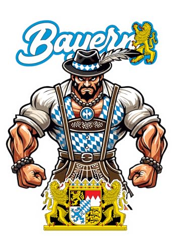 Bayern Deutschland Aufkleber Muskelmotiv Autoaufkleber Wandsticker Laptop Sticker und Kinderzimmer Deko C-A6 von daged