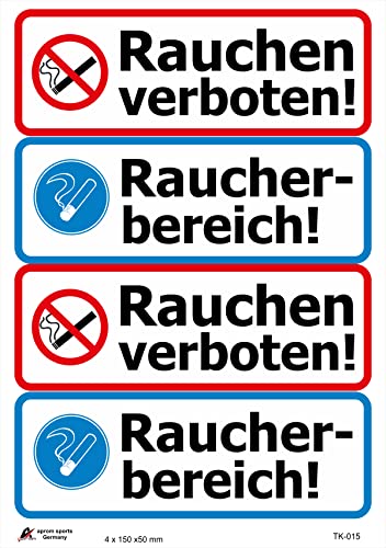 Daged 4x Aufkleber Rauchen Verboten Raucher beriech Schild Selbstklebende Karte Sticker TK- 015 von daged