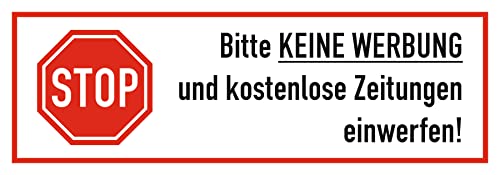 Daged 4x Stop Bitte keine Werbung Aufkleber Zeitung, Reklame, Flyer Grösse 84x29 mm KW-1 von daged