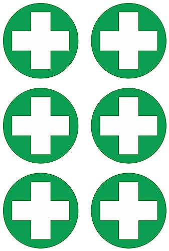 Daged 6 x Ø4 cm Aufkleber Medizinschrank Verbandskasten ISO 7010 Gebotszeichen Hinweiszeichen Sicherheitszeichen Sticker MT-026 von daged