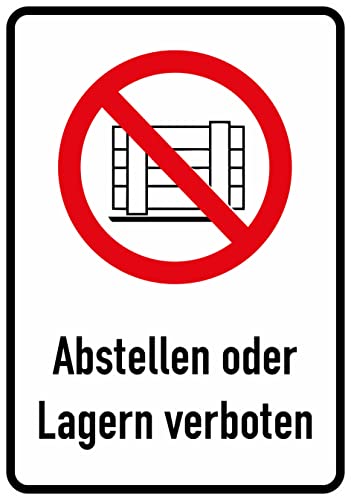 Daged Abstellen oder Lagern verboten Aufkleber 23x16 cm Hinweiszeichen ISO 7010-P023 Sticker T-167 von daged
