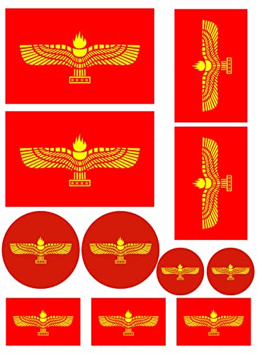 Daged Aramäer Flaggen Fahne Set 11 Stück Aufkleber selbstklebend Sticker - FS von daged