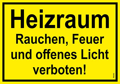 Daged Aufkleber Heizraum Nicht Rauchen Schild Selbstklebende Karte Sticker TK- R013 von daged