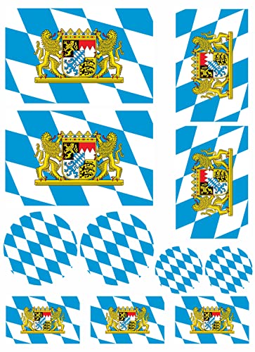Daged Bayern Flaggen Fahne Set 11 Stück Aufkleber selbstklebend Sticker - FS von daged