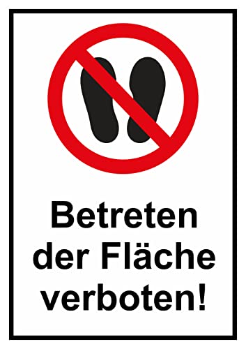 Daged Betreten der Fläche verboten Aufkleber 23x16 cm Hinweiszeichen Sicherheitszeichen Sticker T-090 von daged