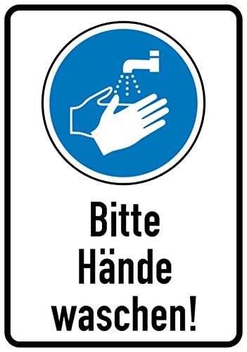 Daged Bitte Hände waschen Aufkleber 23x16 cm Hinweiszeichen Sicherheitszeichen Sticker T-148 von daged